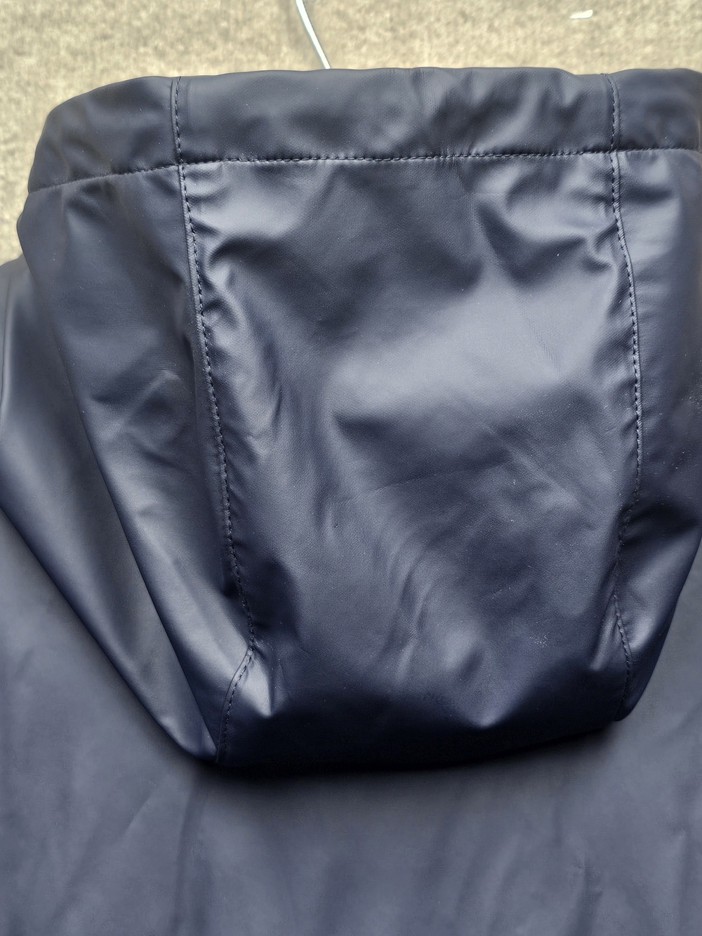 Martha Stewart 2X Long Hooded Rain Jacket Blue Waterproof Button Coat - Picture 8 of 15